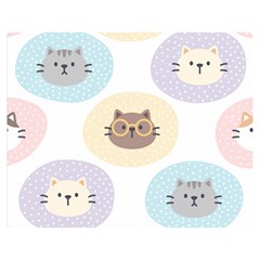 Cute Cat Seamless Pattern Background Premium Plush Fleece Blanket (medium) by Simbadda
