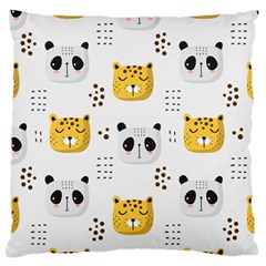 Seamless Pattern Cute Animals Large Cushion Case (two Sides) by Simbadda