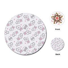 Cute Pattern With Easter Bunny Egg Playing Cards Single Design (round) by Simbadda