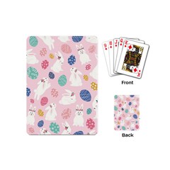 Cute Bunnies Easter Eggs Seamless Pattern Playing Cards Single Design (mini) by Simbadda