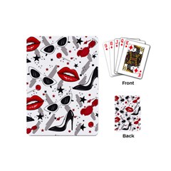 Red Lips Black Heels Pattern Playing Cards Single Design (mini) by Simbadda