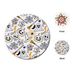 Funny Hand Drawn Halloween Pattern Playing Cards Single Design (Round) Front
