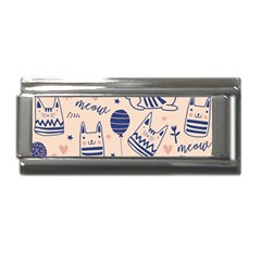 Cute Cats Doodle Seamless Pattern With Funny Characters Superlink Italian Charm (9mm) by Simbadda