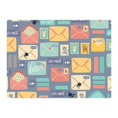 Pattern Postal Stationery Two Sides Premium Plush Fleece Blanket (mini) by Simbadda