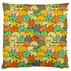Seamless Pattern With Doodle Bunny Large Cushion Case (two Sides) by Simbadda
