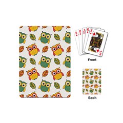 Background-with-owls-leaves-pattern Playing Cards Single Design (mini) by Simbadda