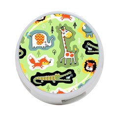 Seamless-pattern-with-wildlife-animals-cartoon 4-port Usb Hub (one Side) by Simbadda