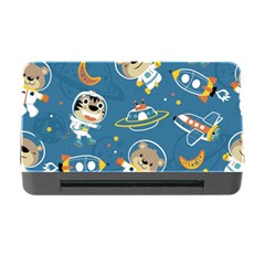 Seamless-pattern-funny-astronaut-outer-space-transportation Memory Card Reader With Cf by Simbadda
