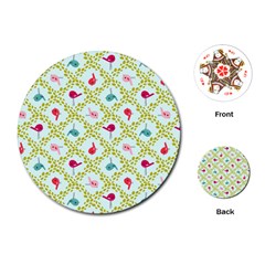 Birds Pattern Background Playing Cards Single Design (round) by Simbadda
