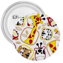 Vector Seamless Pattern Nice Animals Cartoon 3  Buttons by Simbadda