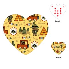 Seamless Pattern Funny Ranger Cartoon Playing Cards Single Design (heart) by Simbadda