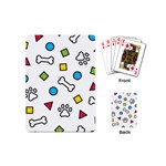 Dog Paw Seamless Pattern Foot Print Bone Playing Cards Single Design (Mini) Back