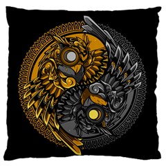 Yin-yang-owl-doodle-ornament-illustration Standard Premium Plush Fleece Cushion Case (one Side) by Simbadda