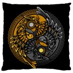 Yin-yang-owl-doodle-ornament-illustration Large Premium Plush Fleece Cushion Case (One Side) Front