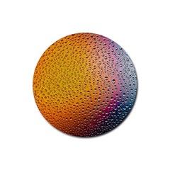 Rain Drop Abstract Design Rubber Coaster (round) by Excel