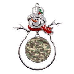 Camouflage Design Metal Snowman Ornament by Excel
