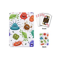 Dangerous-streptococcus-lactobacillus-staphylococcus-others-microbes-cartoon-style-vector-seamless-p Playing Cards Single Design (mini) by Simbadda