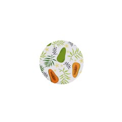 Seamless-tropical-pattern-with-papaya 1  Mini Buttons by Simbadda