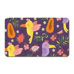 Exotic-seamless-pattern-with-parrots-fruits Magnet (rectangular) by Simbadda