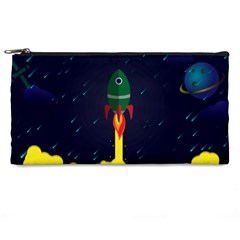 Rocket Halftone Astrology Astronaut Pencil Case by Bangk1t