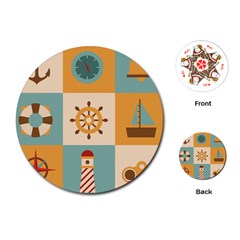 Nautical Elements Collection Playing Cards Single Design (round) by Bangk1t