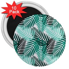 Background Pattern Texture Leaves Design Wallpaper 3  Magnets (10 Pack)  by pakminggu