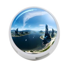 Futuristic City Fantasy Scifi 4-port Usb Hub (one Side) by Ravend
