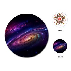 Universe Space Star Rainbow Playing Cards Single Design (round) by Ravend