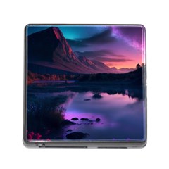 Lake Mountain Night Sea Flower Nature Memory Card Reader (square 5 Slot) by Ravend
