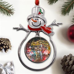 Water Droplets Metal Snowman Ornament by artworkshop