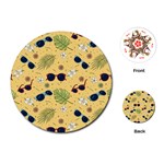 Seamless Pattern Of Sunglasses Tropical Leaves And Flower Playing Cards Single Design (Round) Front