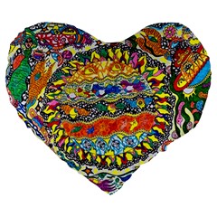 Supersonic Sunblast Large 19  Premium Heart Shape Cushions by chellerayartisans