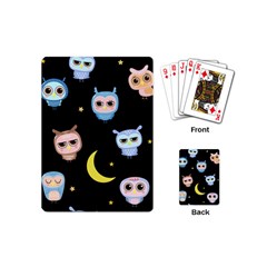 Cute-owl-doodles-with-moon-star-seamless-pattern Playing Cards Single Design (mini) by pakminggu