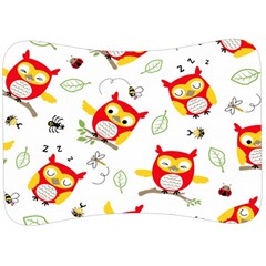 Seamless-pattern-vector-owl-cartoon-with-bugs Velour Seat Head Rest Cushion by pakminggu
