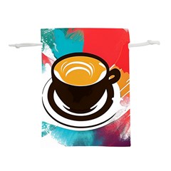 Coffee Tea Cappuccino Lightweight Drawstring Pouch (l) by uniart180623