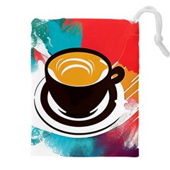 Coffee Tea Cappuccino Drawstring Pouch (4xl) by uniart180623