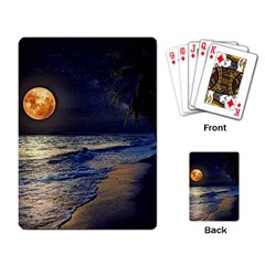 Beautiful Moon Nigh Sky Stars Playing Cards Single Design (rectangle) by Cowasu