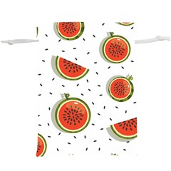 Seamless Background Pattern With Watermelon Slices Lightweight Drawstring Pouch (xl) by pakminggu