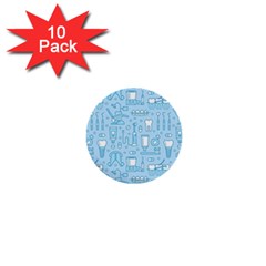 Dentist Blue Seamless Pattern 1  Mini Buttons (10 Pack)  by Bedest