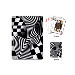 Op-art-black-white-drawing Playing Cards Single Design (mini) by Bedest