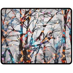 Forest-abstract-artwork-colorful Two Sides Fleece Blanket (medium) by Bedest