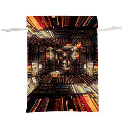Library-tunnel-books-stacks Lightweight Drawstring Pouch (xl) by Bedest