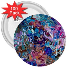 Smudged 3  Buttons (100 Pack)  by kaleidomarblingart