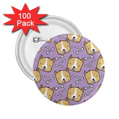 Corgi Pattern 2 25  Buttons (100 Pack)  by Cowasu
