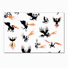 Dragon-phoenix-fire-bird-ancient Postcard 4 x 6  (pkg Of 10) by Cowasu