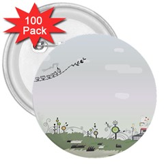 Abstract-background-children 3  Buttons (100 Pack)  by Cowasu