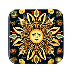Boho Sun Square Metal Box (black) by Valentinaart