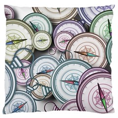 Compass-direction-north-south-east Standard Premium Plush Fleece Cushion Case (two Sides) by Cowasu