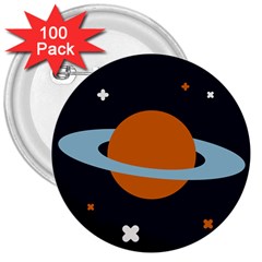 Planet-orbit-universe-star-galaxy 3  Buttons (100 Pack)  by Cowasu
