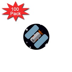 Satellite-machine-space-dark 1  Mini Buttons (100 Pack)  by Cowasu